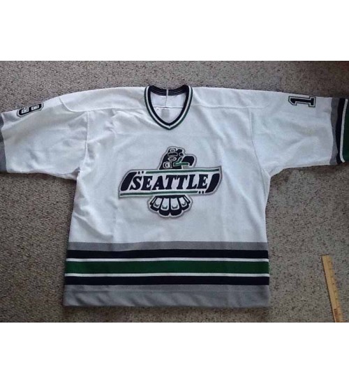 Custom WHL Seattle Thunderbirds 1998 09 Oleg Saprykin Home Hockey Jersey White